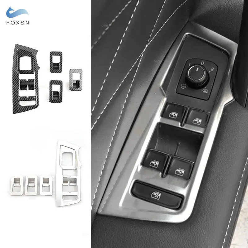 

LHD Car Accessories Interior Door Armrest Window Lift Switch Button Frame Cover Trim For VW Tiguan 2017 2018 2019 2020 2021