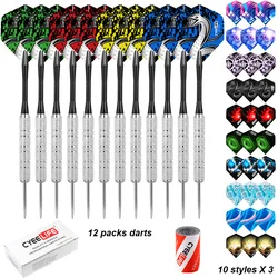 Freccette con punta in acciaio CyeeLife con albero in nylon di alluminio, affilatrice, 12 pezzi, 20 g, 30 voli, 1 pezzo