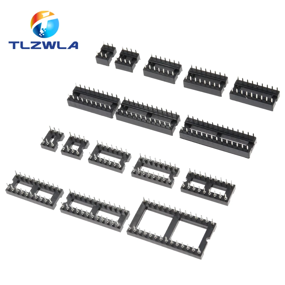 Conector dos soquetes de DIP6 IC, DIP8, DIP14, DIP16, DIP18, DIP20, DIP28, DIP40, 6 8, 14, 16, 18, 20, 24, 28, 40Pin, 10 PCes