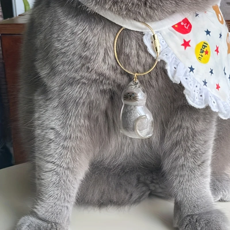 الاكريليك Cear القط شكل الحيوانات الأليفة الفراء صندوق تذكار كيرينغ ل القط الشعر تخزين كبسولة تذكارية سحر لمحبي الحيوانات الأليفة هدية المفاتيح