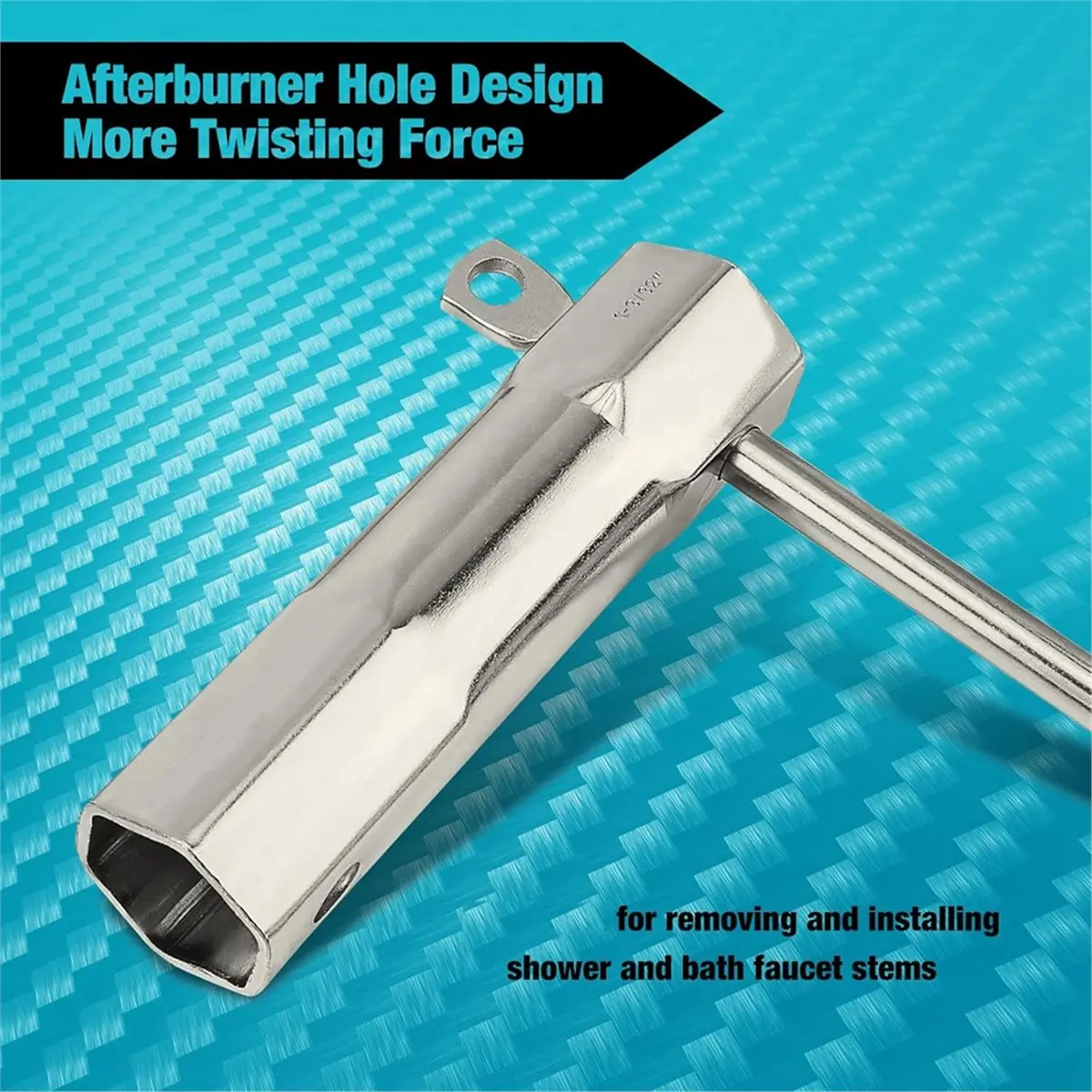 【AT48】 NEW 5-Piece Shower Valve Socket Wrench Set with Bar Handle, Multi-Size for Tub & Shower Valve Removal