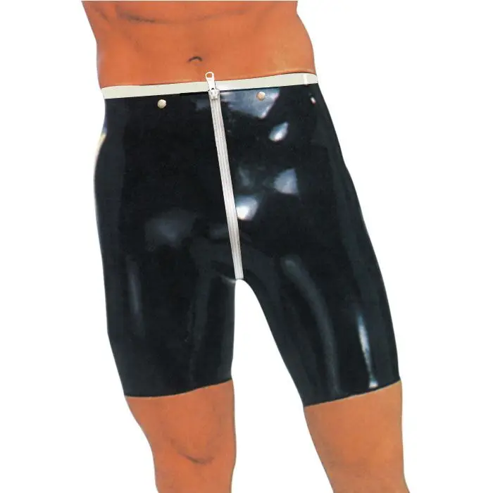 

Comfort Latex Tight Black With White Waist Boxer Sports Shorts 0.4mm Size XXS-XXL