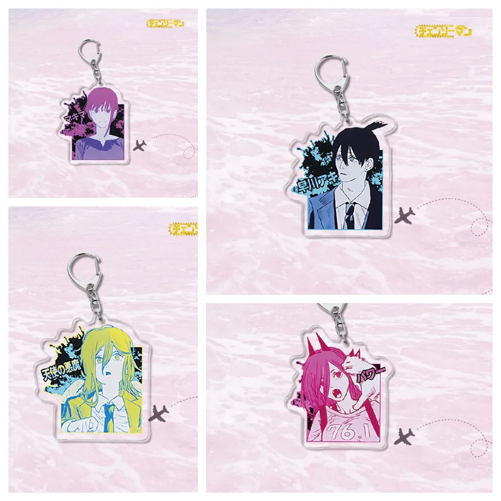 

6CM Anime Chainsaw hero Acrylic Keychain Model Cosplay Charm Characters Ornament Accesorios Goods Collection Gifts