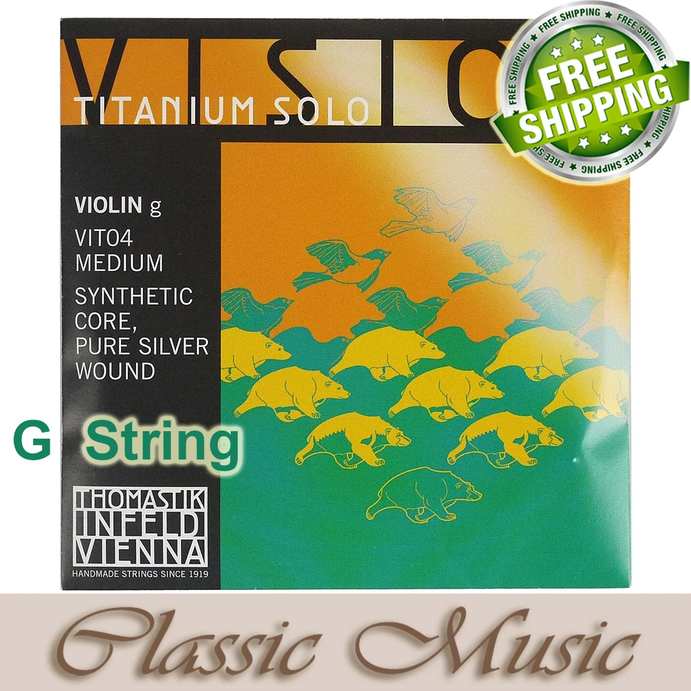 OriginalThomastik Vision Titanium Solo Violin Strings (VIT100),Full set ,Set 4/4 Medium. Made in Austria. free shipping,