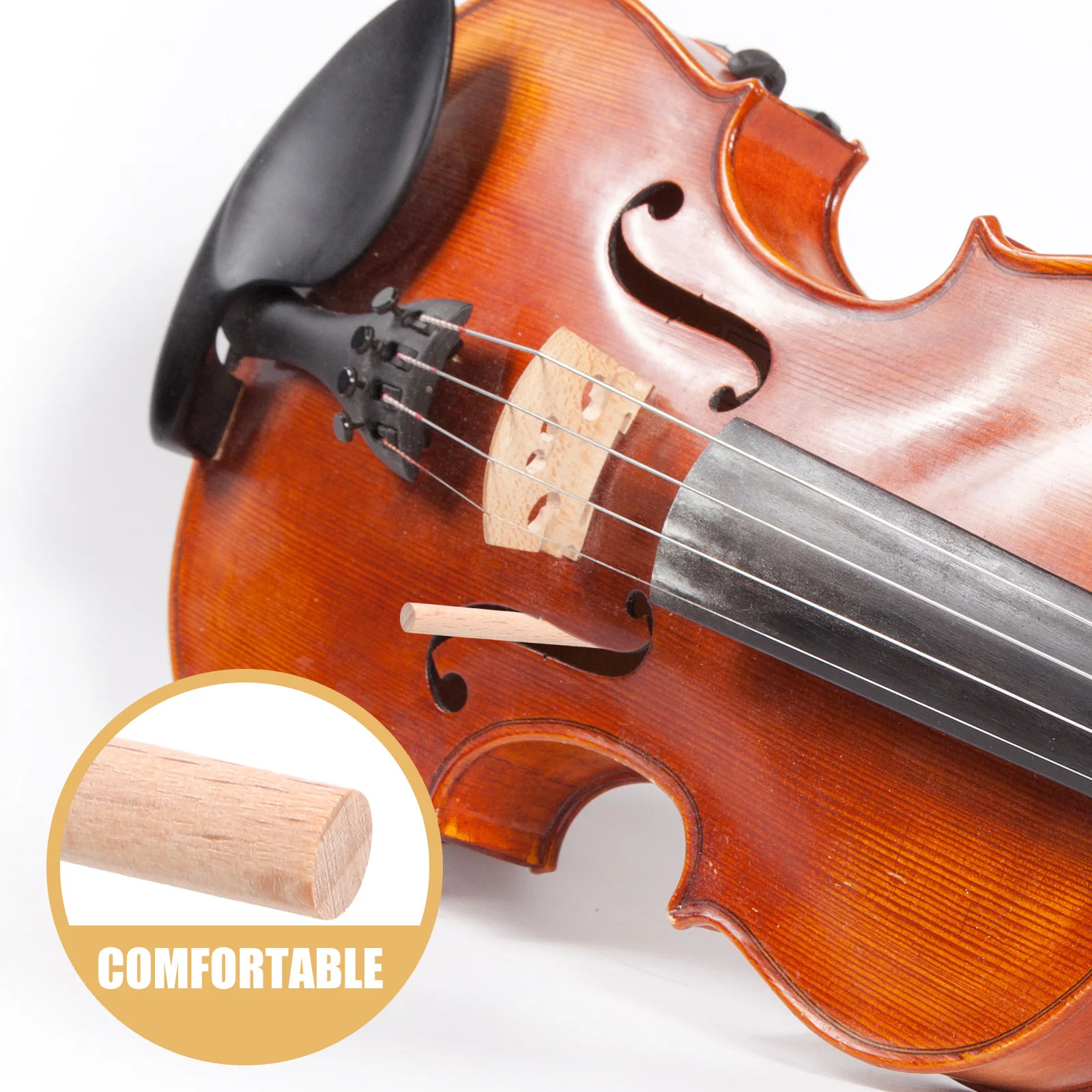 10개 바이올린 사운드 포스트 스프루스 우드 교체 부품 어쿠스틱 바이올린 수리용 내구성 악기 부품