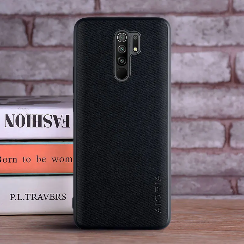 Case for Xiaomi Redmi 9 9T 9C 9A coque Luxury textile Leather skin soft TPU hard PC phone cover for Xiaomi Redmi 9 case funda