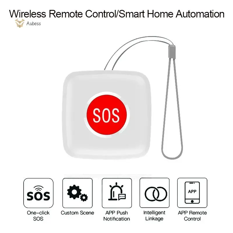 

Elderly Sos Alarm Smart Scene Linkage Intelligent Emergency Button Tuya Mini Sos Button Smart Home One Click Alarm Diy