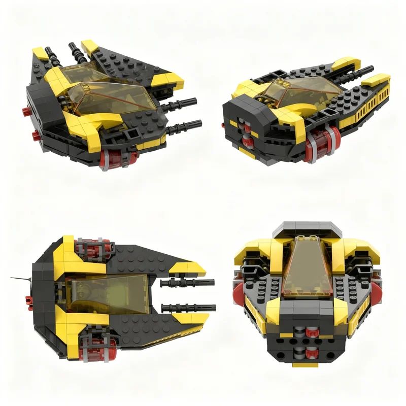 203pcs MOC Space Blacktron I Renegade Commander Cockpit Model Building Blocks Architecture Idea Toy Festival Gift Education