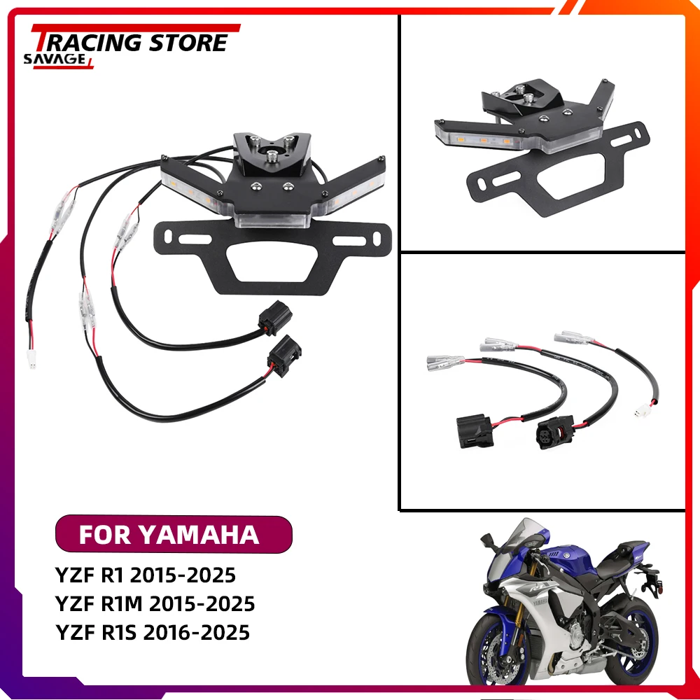 

Motorycle Fender Eliminators Kit For Yamaha YZFR1 YZFR1M YZFR1S YZF R1 R1M R1S License Plate Holder LED Turn Signal Adapter Wire