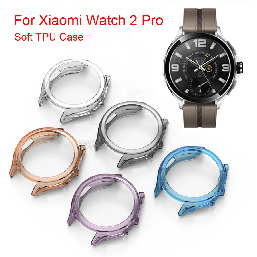 Soft TPU Protective Shell Frame Bumper para Xiaomi Mi Watch 2 Pro, Case Cover, Protector, Smart Watch Acessórios