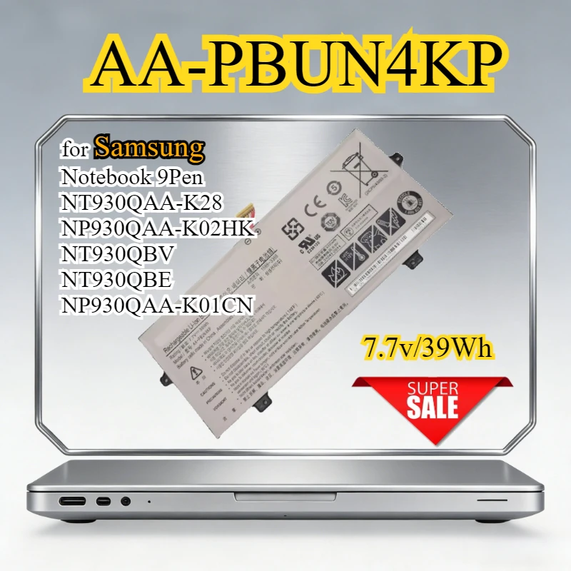 

New AA-PBUN4KP 1588-3366 Laptop Battery for Samsung Notebook 9Pen NT930QAA-K28 NP930QAA-K02HK NT930QBV NT930QBE NP930QAA-K01CN