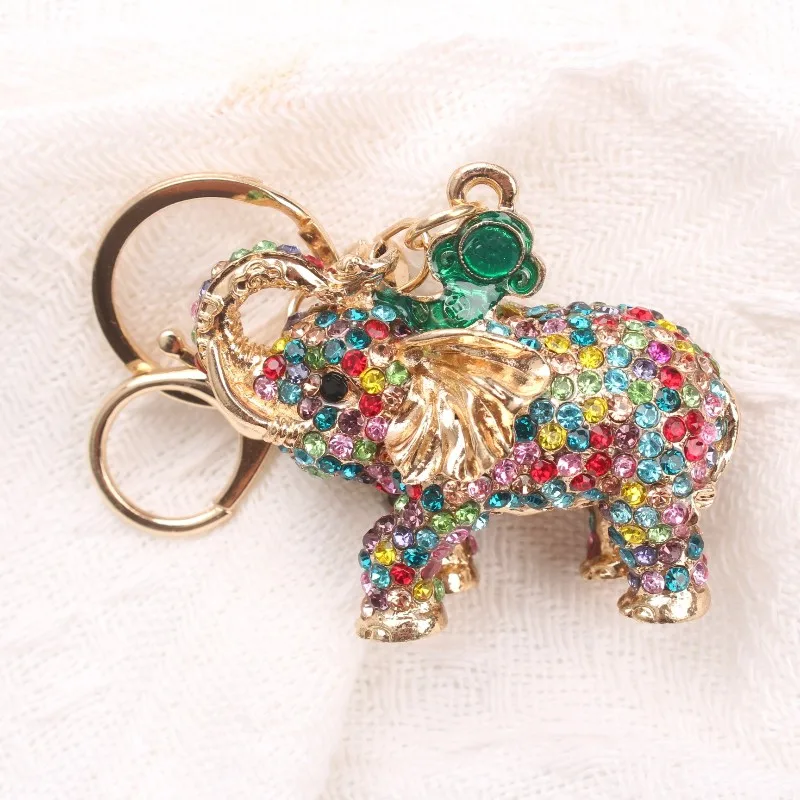 Colorful Elephant Keychain: Auspicious Decor Accessory, Vibrant Gift