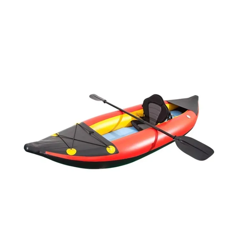 

Inflatable Kayak Canoe with Kayak Paddles Fishing Best Selling Ocean Waterproof Red Single Persons
