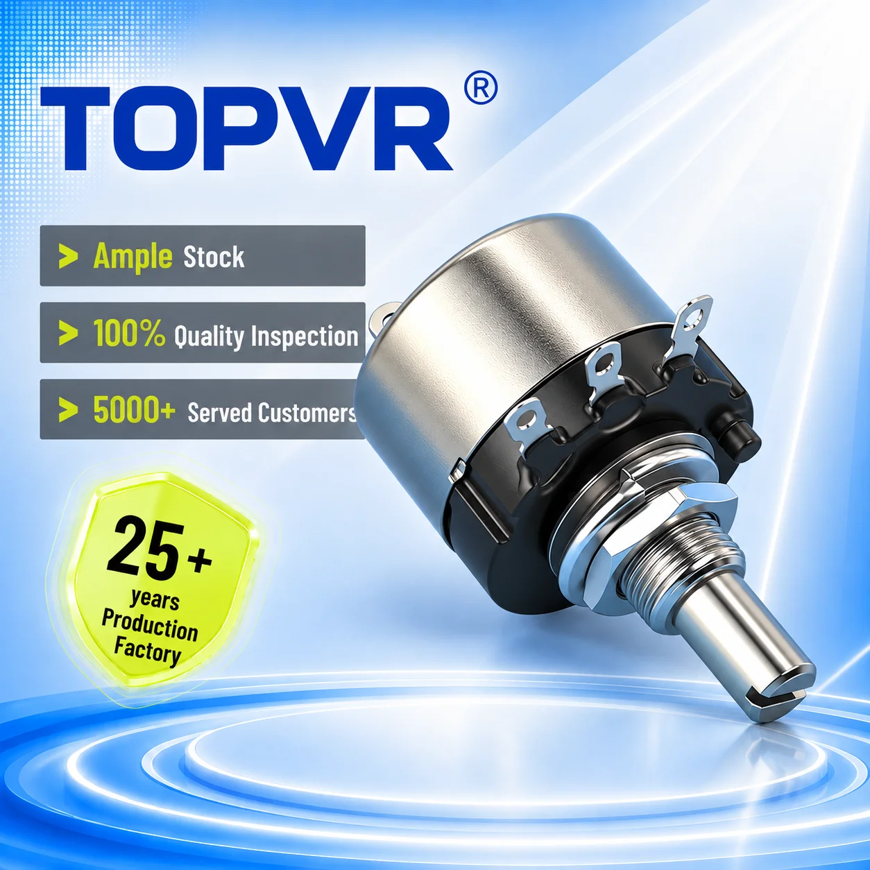 TOPVR RV24ME Rotary Potentiometer With Switch In-Stock Single Turn Carbon Film 24mm Volume Control RV24 with switch