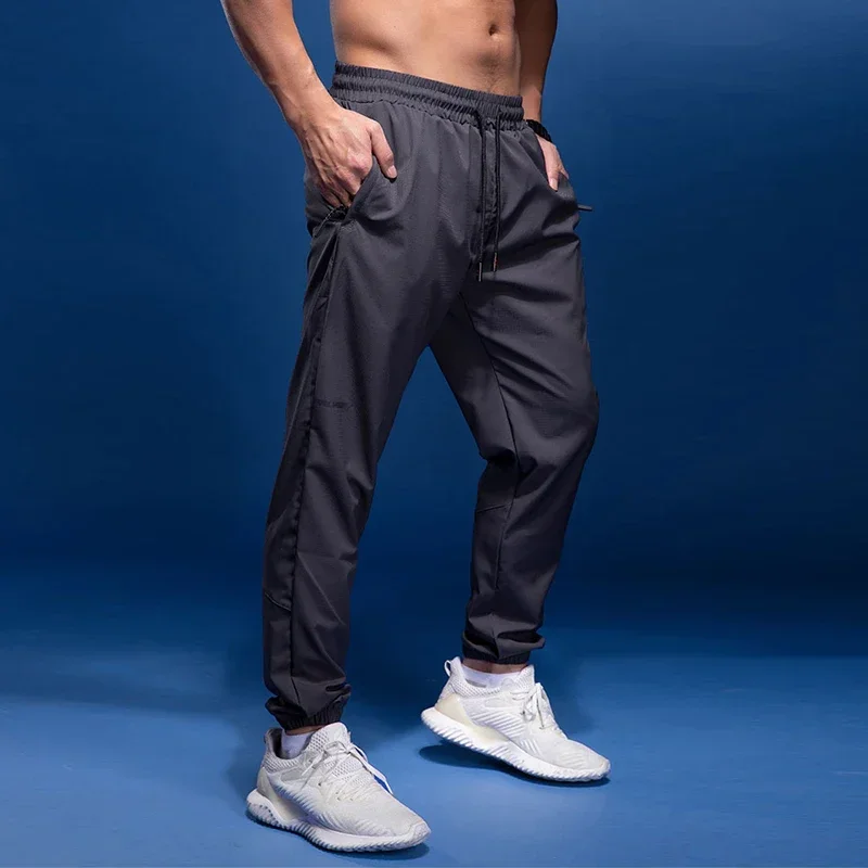 BINTUOSHI New Sport Pants Men Running Pants With Zipper Pockets Soccer Training Sports Trousers Joggings Fitness Sweatpants