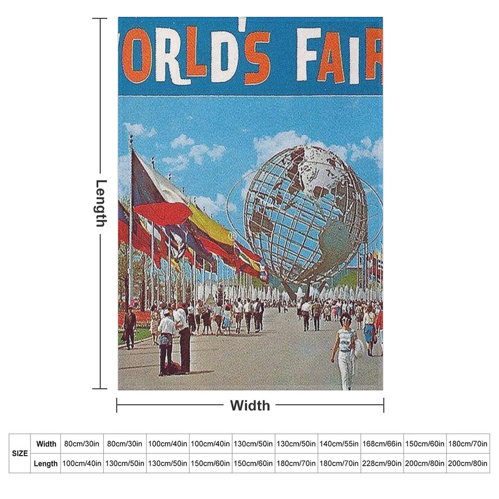 1964 new york worlds fair poster,vintage poster,unisphere,flushing meadows,nyc,vintage travel posters,mcm,mid cent Throw Blanket