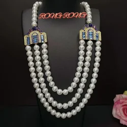 Vintage Multi-layer Pearl Necklace Small Fragrance Style Temperament Light Luxury French European and American Style Necklace