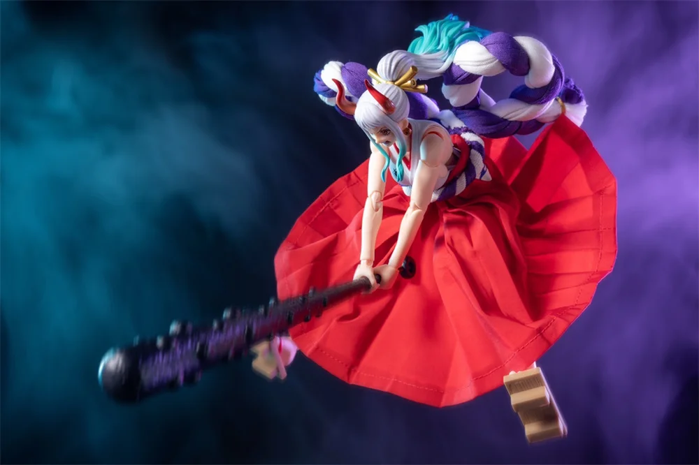 【High Quality] SHF 1/12 Scale Pirate King Yamato Red Long Style Pleated Skirt with Bow Knot Model for 6" Action Figure Body