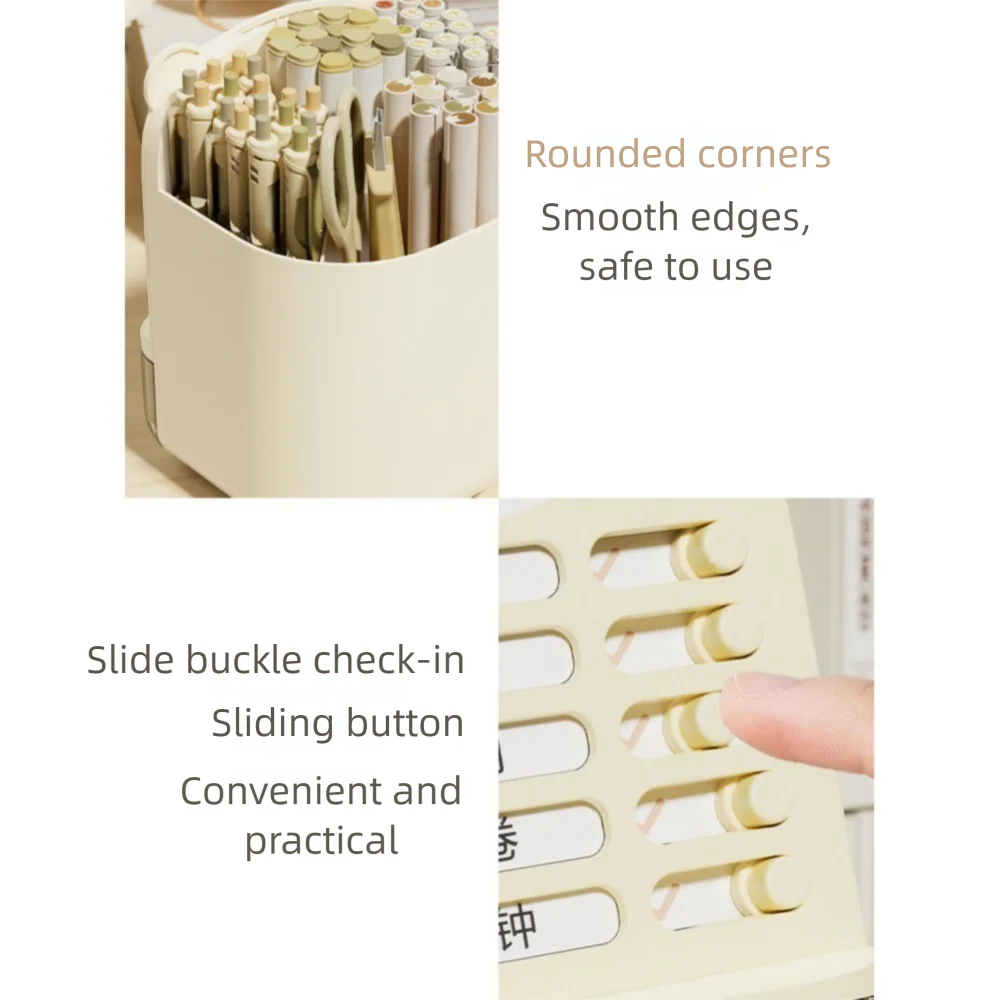

Large-capacity Self-discipline Pen Holder Clear Drawer To Do List Desktop Organizer Fashion Schedule List Student Storage Box