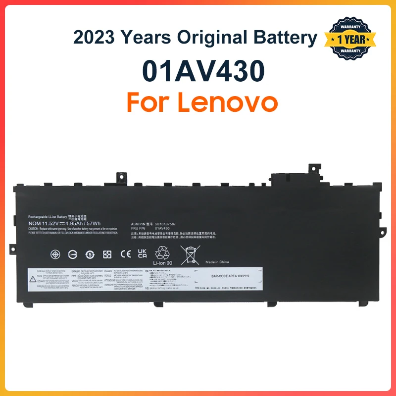 01AV494 01AV430 Laptop Battery For Lenovo Thinkpad X1 Carbon 5th 2017 6th 2018 Series 01AV429 SB10K97586 01AV431