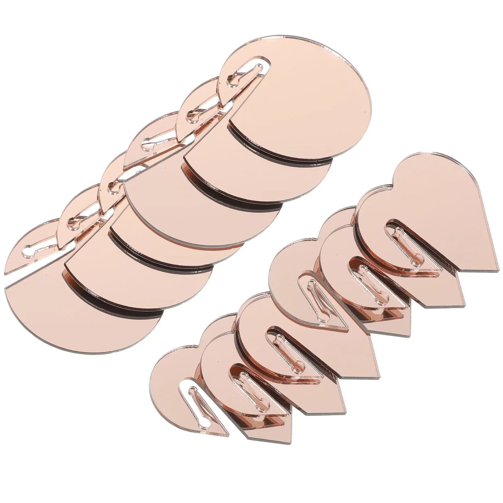 

20pcs Acrylic Drink Tags Glasses Markers Decorative Rose Gold Cup Labels Party Accessories Circular Heart Shaped Reusable