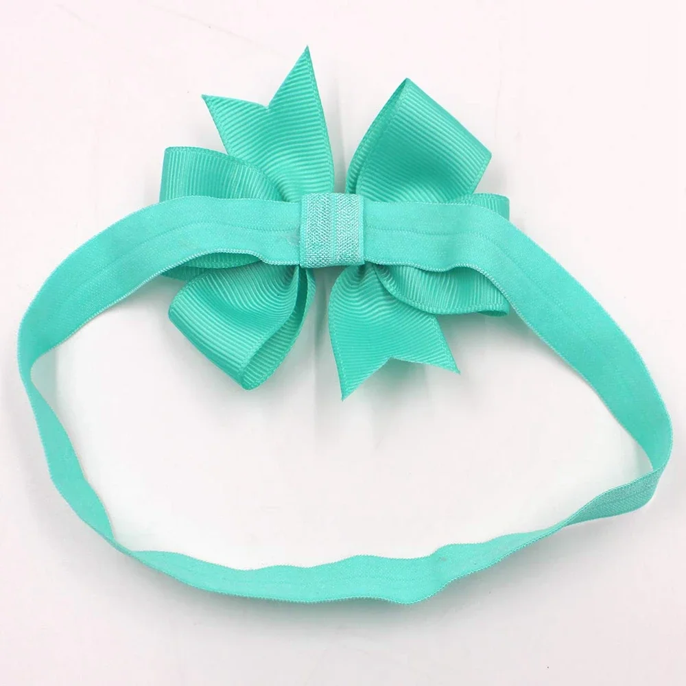 10pcs/lot Baby Girls Grosgrain Ribbon Hair Bows Headbands 3.2\