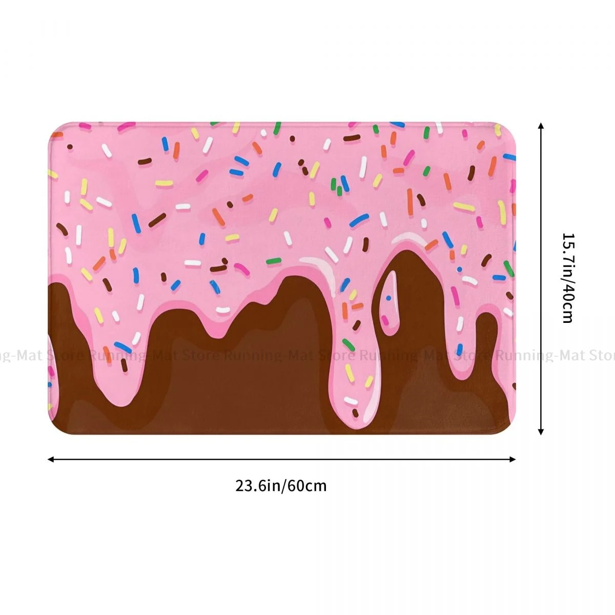 Bathroom Mat Pink Frosting With Colorful Sprinkles Dripping On Chocolate Doormat Living Room Carpet Entrance Door Rug Home Decor