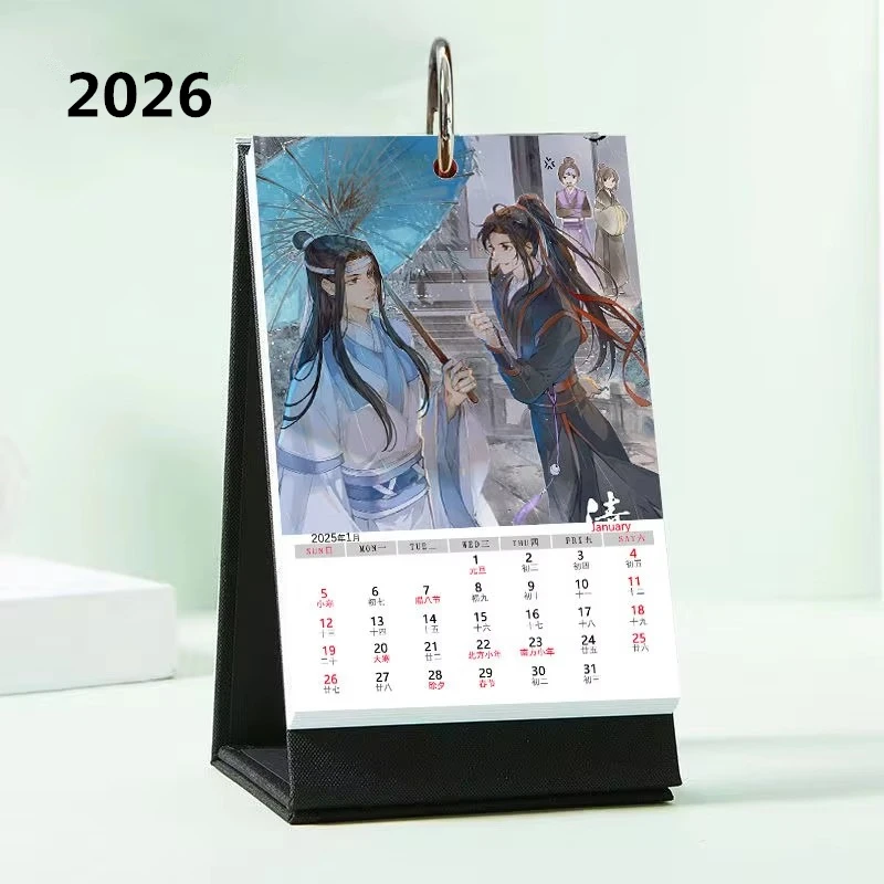 Календарь «Грандмастер демонического культивирования» в стиле аниме 2026 года — MDZS Lan Wangji и Wei Wuxian, ежемесячные календари, офисные принадлежности