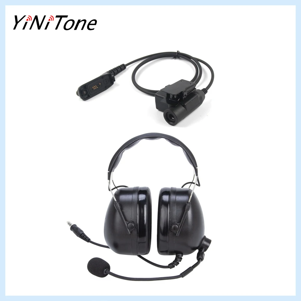 

Universal Aviation Pilot Headphone Two Way Radio Headset Microphone with U94 PTT Adapter for Motorola XiR P8268 8260 APX 7000 80