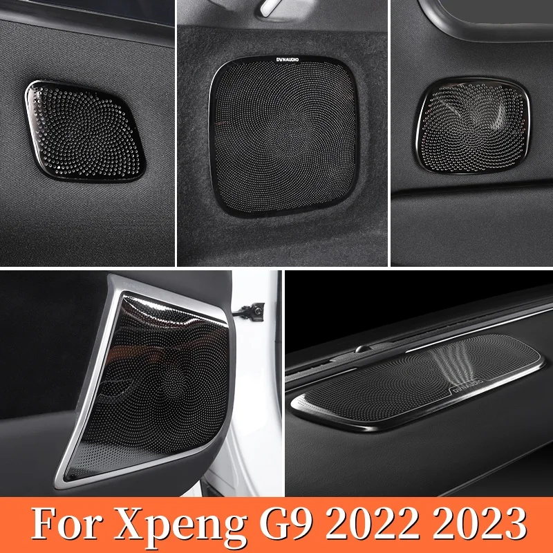 

For Xpeng G9 XiaoPeng 2022 2023 2024 Stainless steel Car Inner Speaker Cover Trim Decoration Parts Door Loudspeaker Accessories