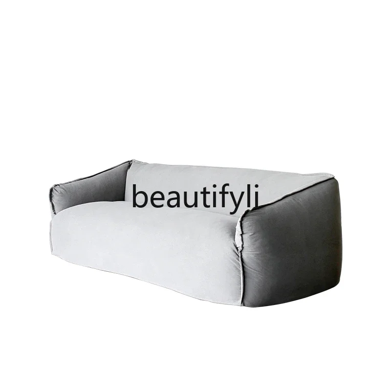 

Nordic three-person fabric sofa simple modern Japanese leisure living room fabric sofa cotton and linen