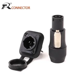 2pcs 3Pins Waterproof IP65 True Locking Powercon Male Plug Jack Power Female Sockets Chassis Wire Connectors