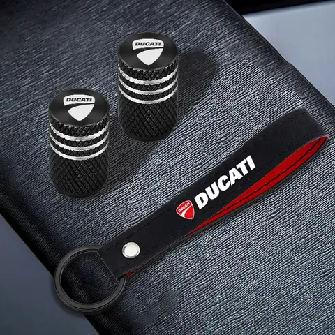 Aluminium alloy Motorcycle Wheel Tire Valve Stems Caps Suede Keychain For Ducati Panigale Diavel Superleggera V4 V2 Scrambler