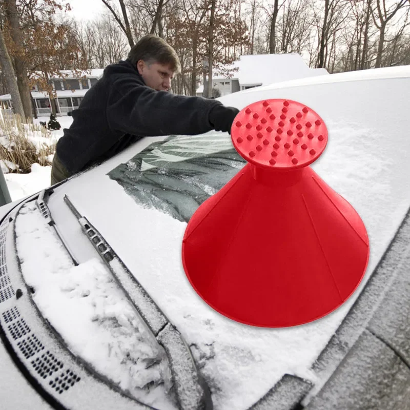 Winter Auto Car Magic Window Windshield Ice Scraper Shaped Funnel Snow Remover Deicer Cone Tool Scraping A Round Deicing