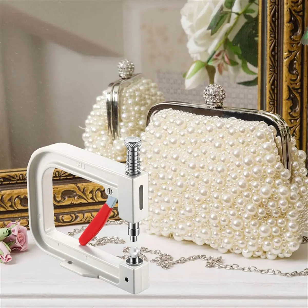 【buy new】 Pearl Setting Machine, Bead Rivet Fixing Machine, 5 Sizes, Hand Press Pearl Setting Tool Set for Hats, DIY Accessories