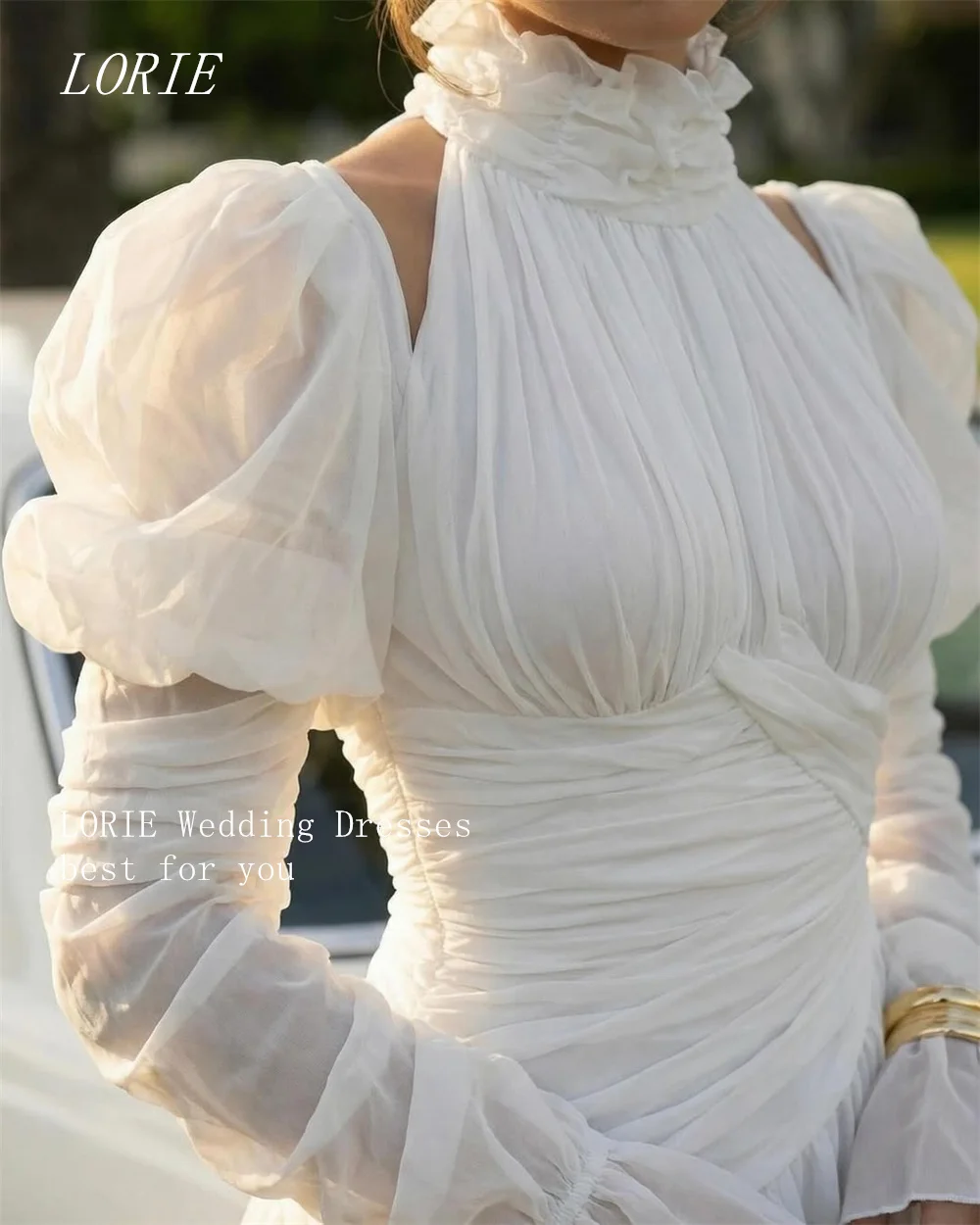 LORIE Luxury A Line Skirt Civil Wedding Dress Gala Scoop Bridal Dresses Daily Pleat Engagement Wedding Gown Customized 2026
