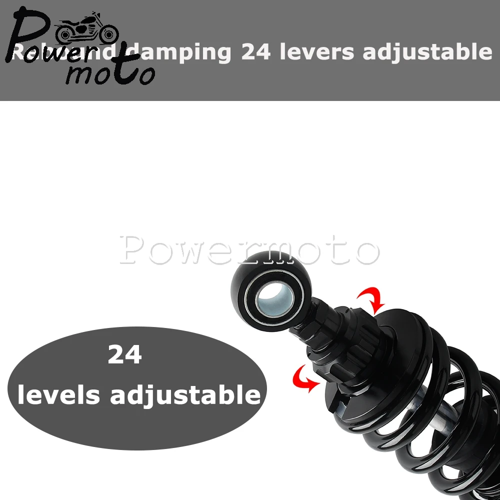 لدراجة نارية Harley Touring Ultra Classic Road King Street Glide قابلة للتعديل زنبركية هيدروليكية للتعليق الخلفي في مركز الصدمات الهوائية #4