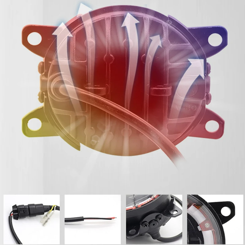 3.5 Inch 40W LED Car Headlight Angel Eyes Demon Eyes Fog Light Running Light Turn Signal Accessories for Wrangler Off-Road JK TJ