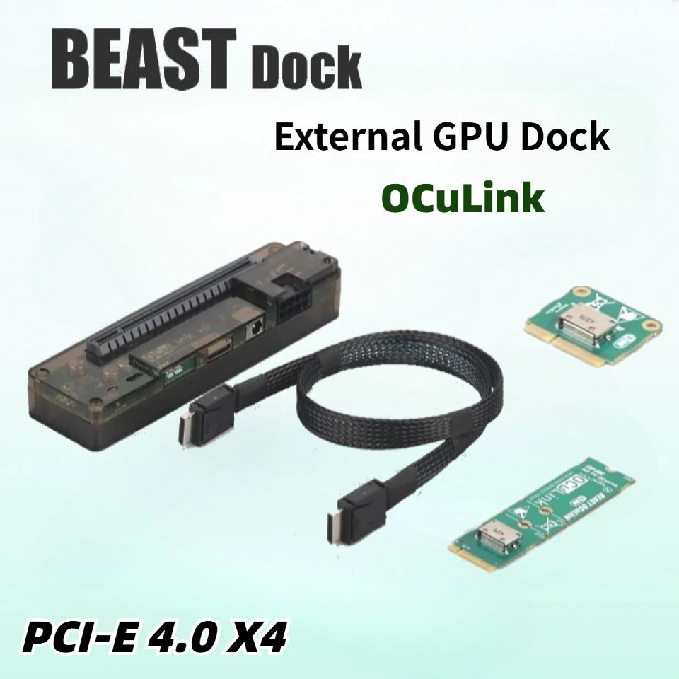 Beast OCuLink GPU Dock PCIe 4.0 X4 High Speed For Mini PC Inpedent Laptop To External Video Graphic Card M.2 M Key AE to OCuLink
