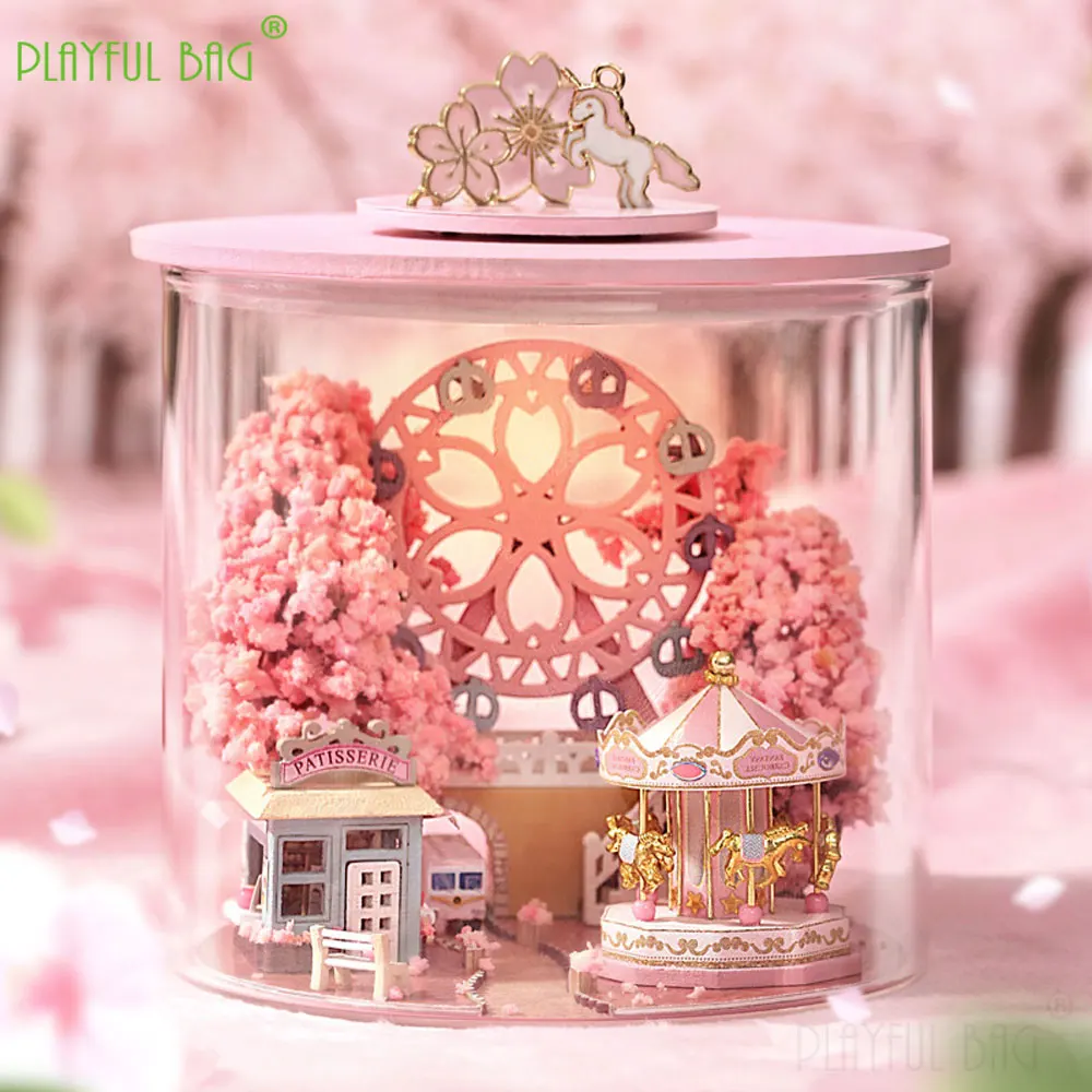 DIY Cabin Dream Bottle Series Hand Assembled 3D Puzzle Kids Toy House Garden Building Block Model Table Ornaments Gifts HG73