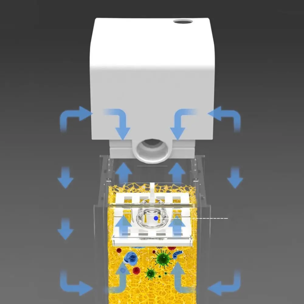 Silent Fish Tank Submersible Filter Plastic Adjustable Wall-Mounted Water Filter with Filter Cotton Mini Fish Tank Filter Home