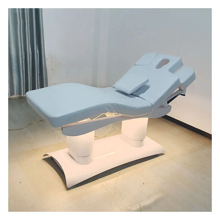 Professional Electric Massage Bed with Heated Vibrating Function, PU Leather Treatment Table, Salon Facial Eyelash Bed
