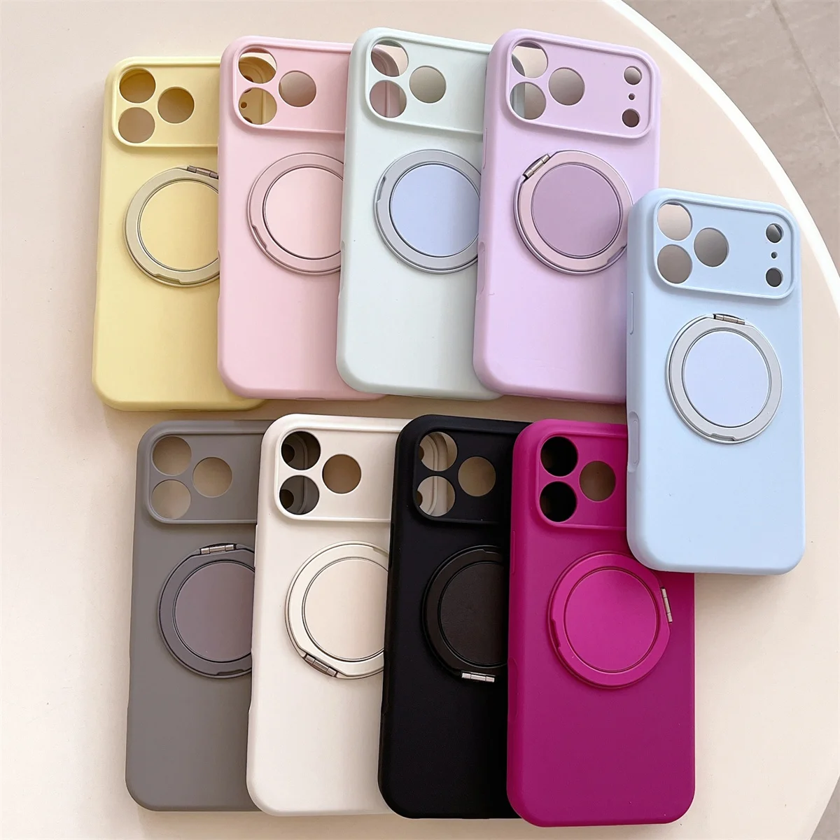 360 drehbare Halterung, magnetische Handyhülle für Apple IPhone 17 Air 16 15 14 Pro Max, Ständer, weiche Silikon-Schutzhülle