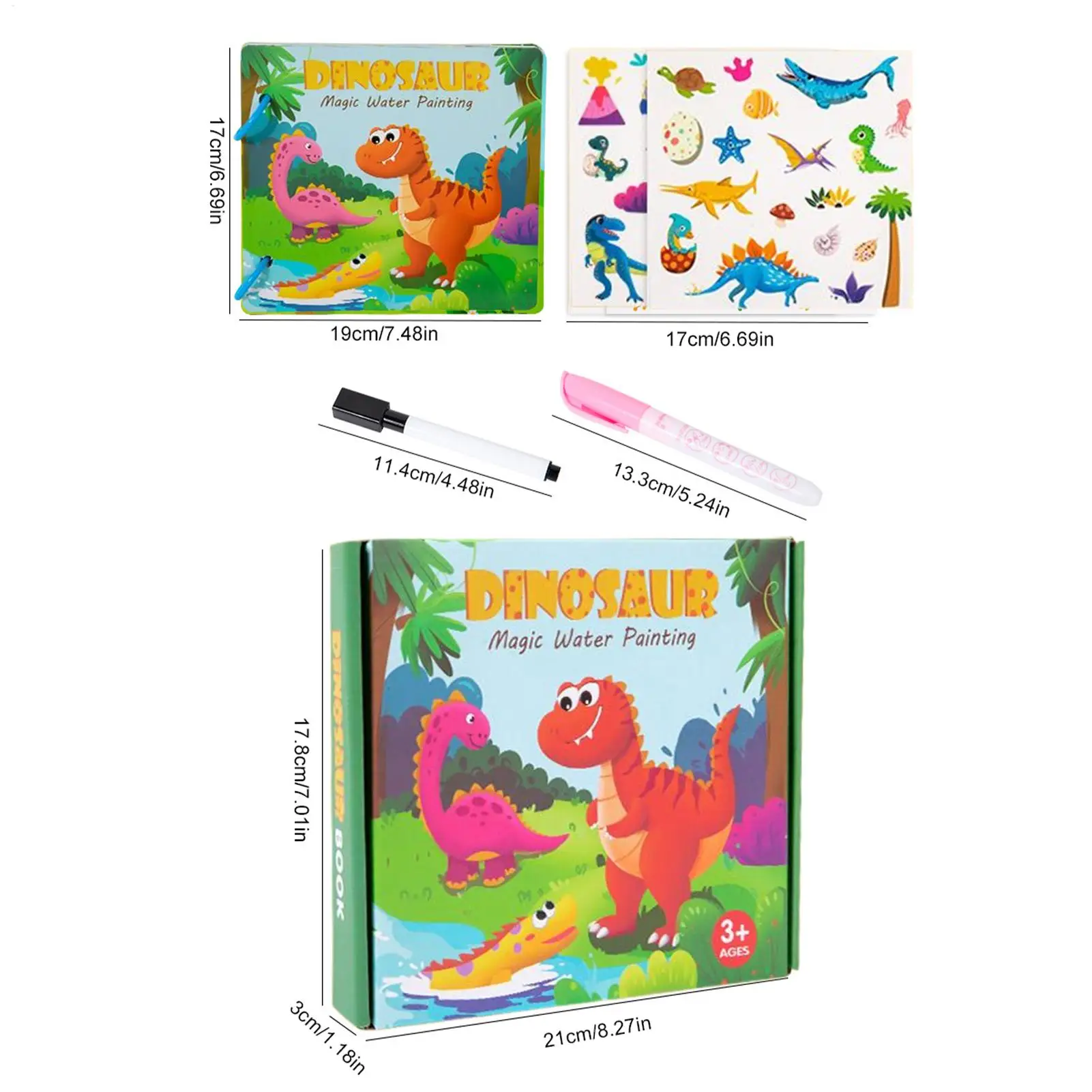 Water Color Book Dinosaur Paper Workbook Water Paint Book For Boy Girl Student Toddler Artist Beginner Youth School Home Travel