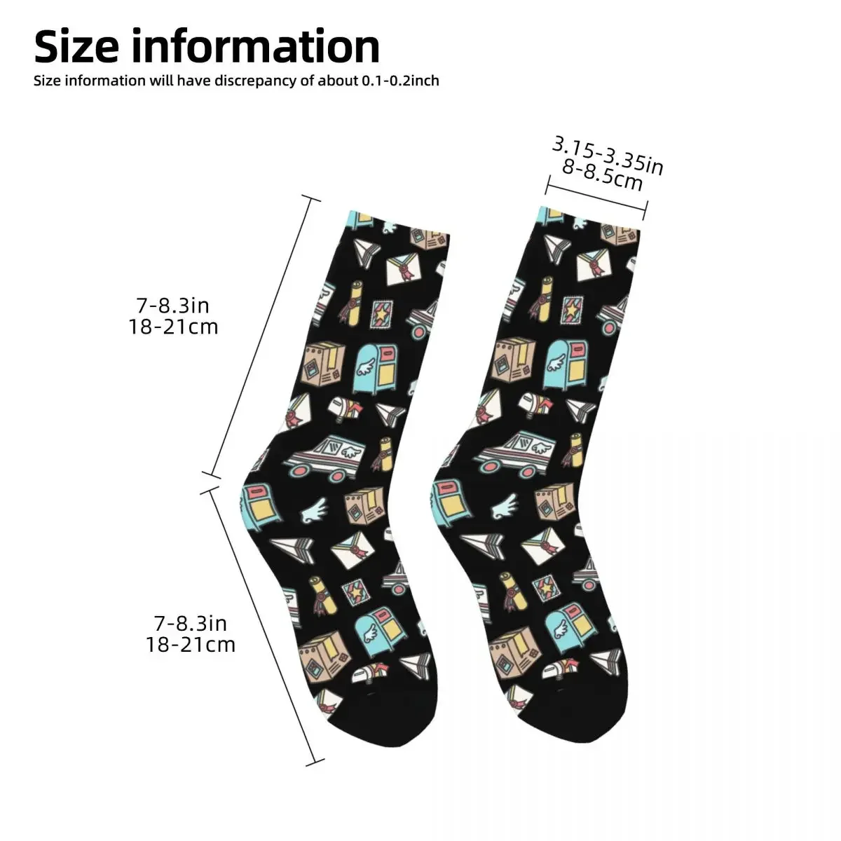 Calcetines absorbentes de sudor Harajuku para hombre y mujer, medias largas para todas las estaciones, accesorios para regalo de cumpleaños, entrega por correo