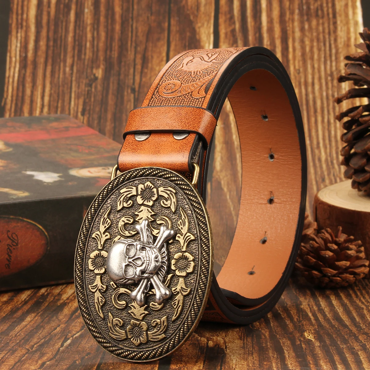 العلامة التجارية الفاخرة الرجال الغربية الدنيم حزام الجمجمة مجلس مشبك الشباب خمر عادية تنوعا حزام الجينز حزام للرجال الملحقات