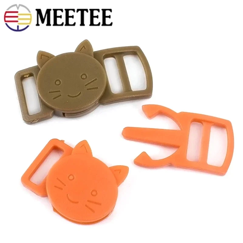 25/50/100Pcs Mixed Color Release Buckles Cat-Head Plastic Safty Breakaway for Cat Collar Paracord Webbing Apparel Accessories