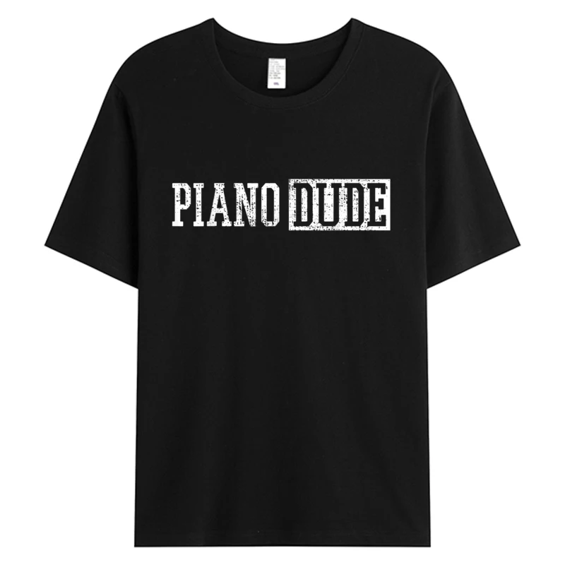 

Piano Keyboard Player Musician Pianist Gift Men's Cotton Fabric Casual Holiday O-neck Hot Tshirts Print T-shirt Black 3XL