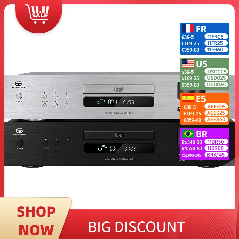 HIFI Tube CD Player SPHE8104 + OPA2604AP Chip Combination Home CD Music Player Bluetooth 5.0 Support USB Lossless Read Playback