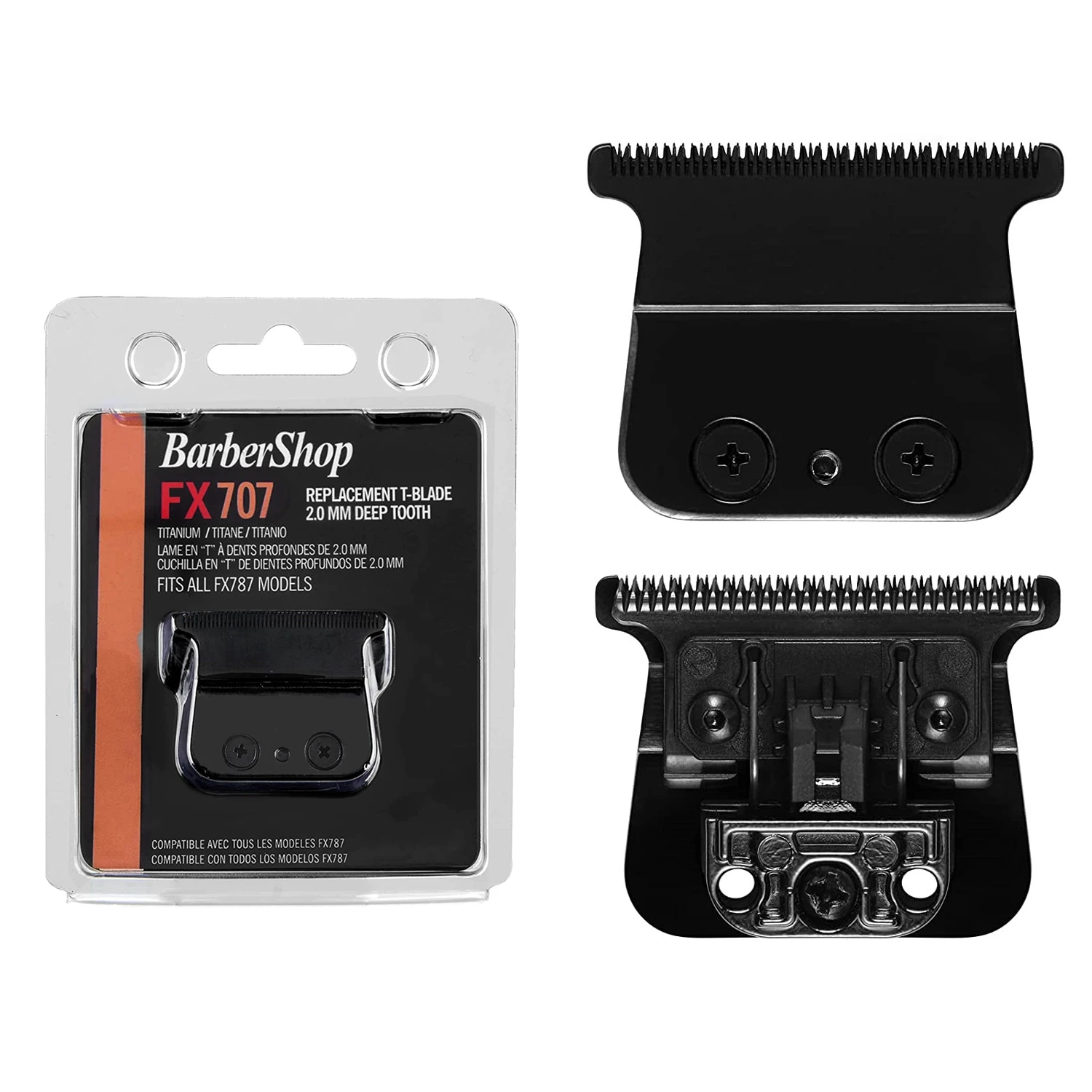 المهنية استبدال التيتانيوم شفرة مجموعة ل BaBylissPRO Barberology FX787 و FX726 ، يناسب جميع FX787 و FX726 نماذج ، أسود